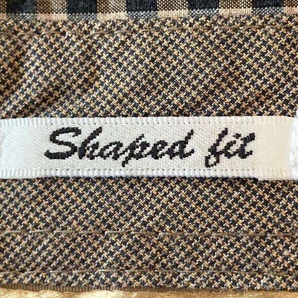 Bugatchi Shaped Fit Cotton Black & Tan Checked Button Down Shirt Size Large - Picture 5 of 10